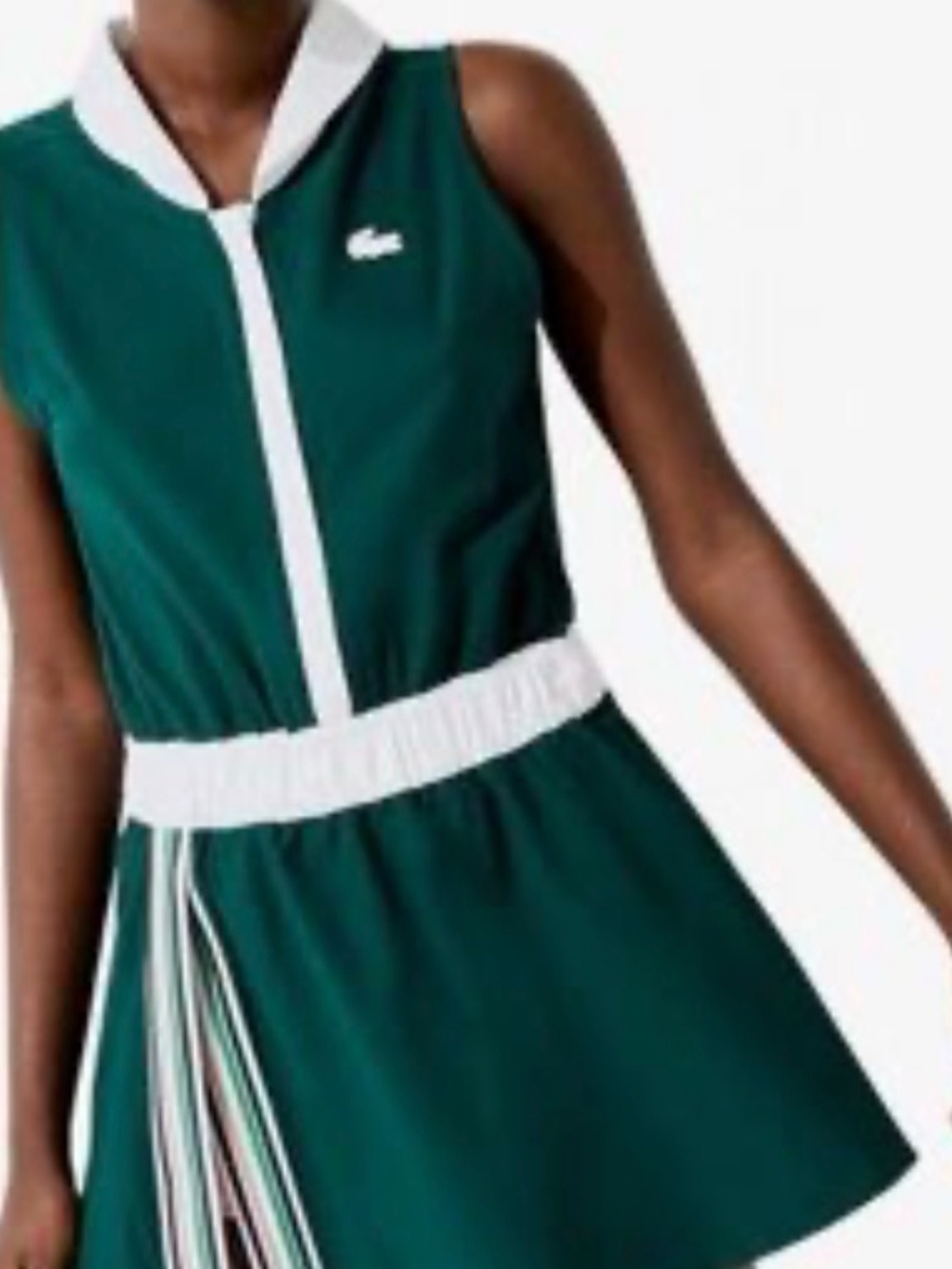 Lacoste Green & White Sleeveless Sport Dress